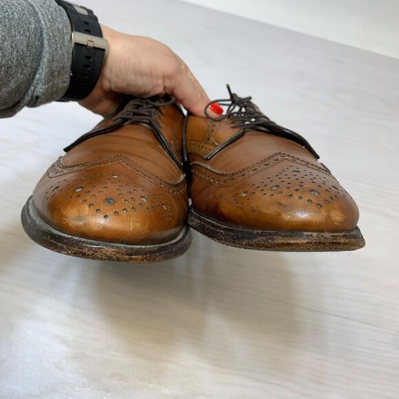 Allen Edmonds Mens Shoes Size 10 A Brown Wingtip Brogue Dress Leather Oxford USA main image 4